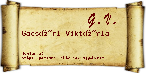 Gacsári Viktória névjegykártya